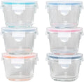 Genicook Borosilicate Glass Small Baby-Size Meal and Food Storage Containers - 12 pc Set