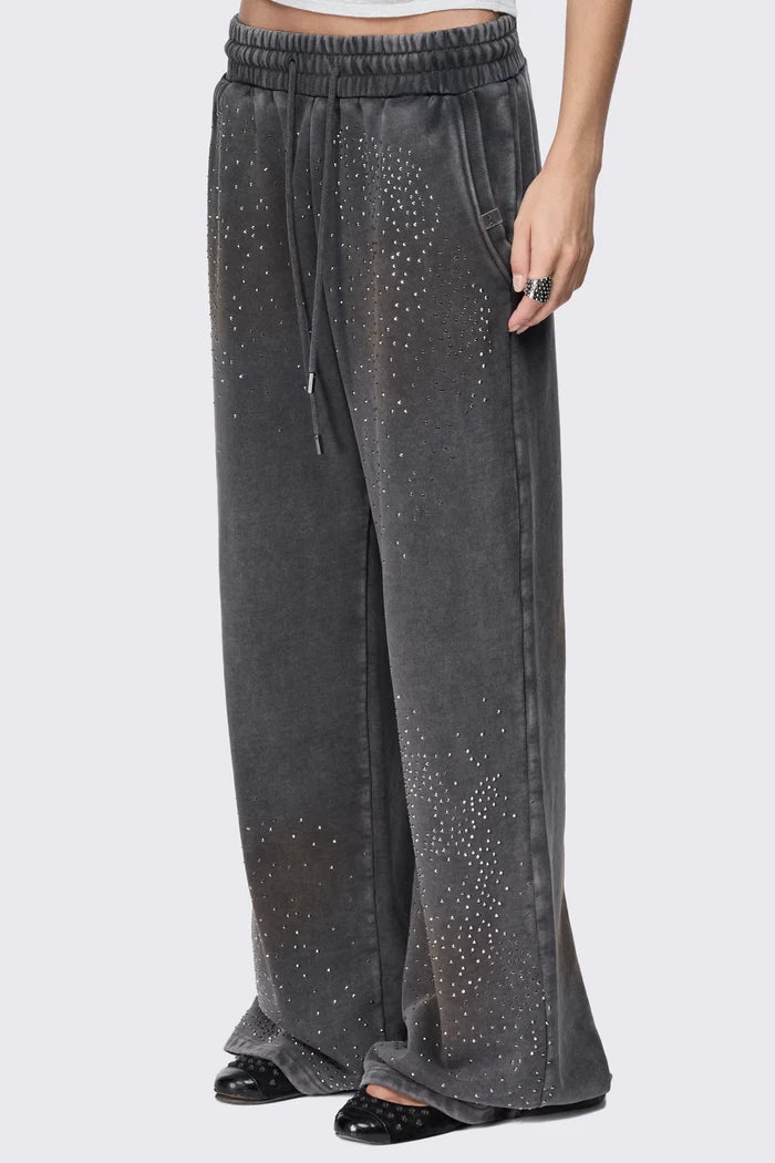 Gleam Mud Wash Rhinestone Sweatpants