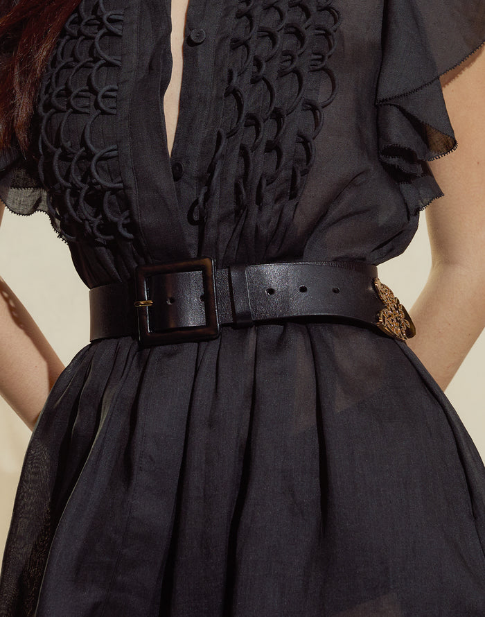 Cynthia Rowley Gold End Leather Belt