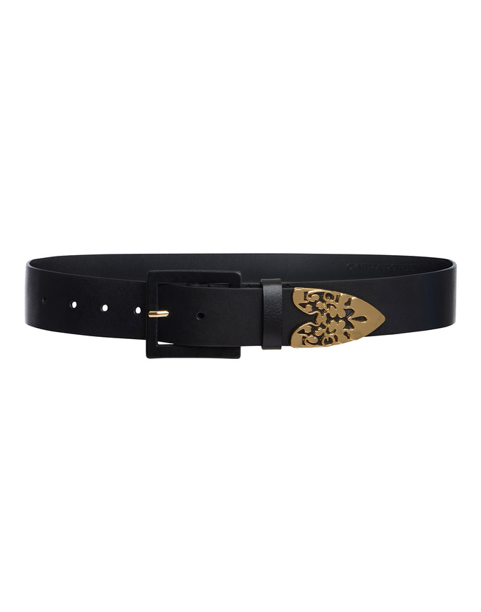 Cynthia Rowley Gold End Leather Belt