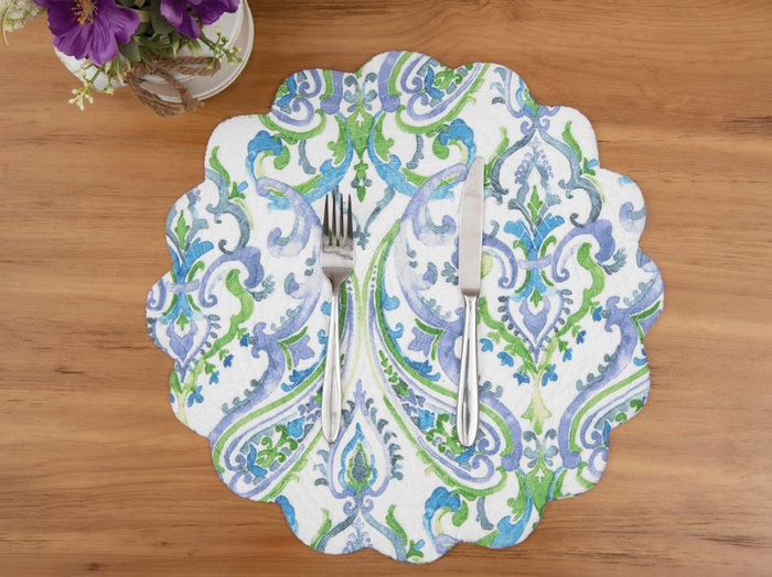 Juliet Floral Damask Round Placemat