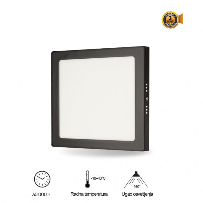 LED PANEL N/Z KNS5-18W 6500K CRNI BB Link
