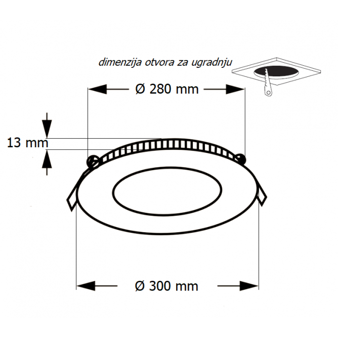 LED PANEL U/Z KNC1-24W 6500K BB Link