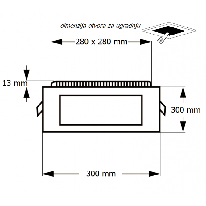 LED PANEL U/Z KNS1-24W 4000K BB Link