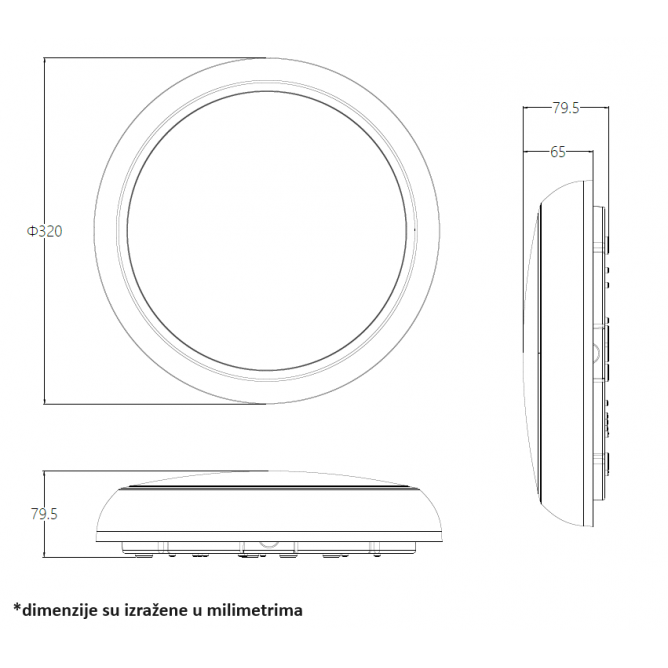 LED PLAFONJERA CDLED24 24/20/16W 3000/4000/6500K IP65 SILVER BB Link