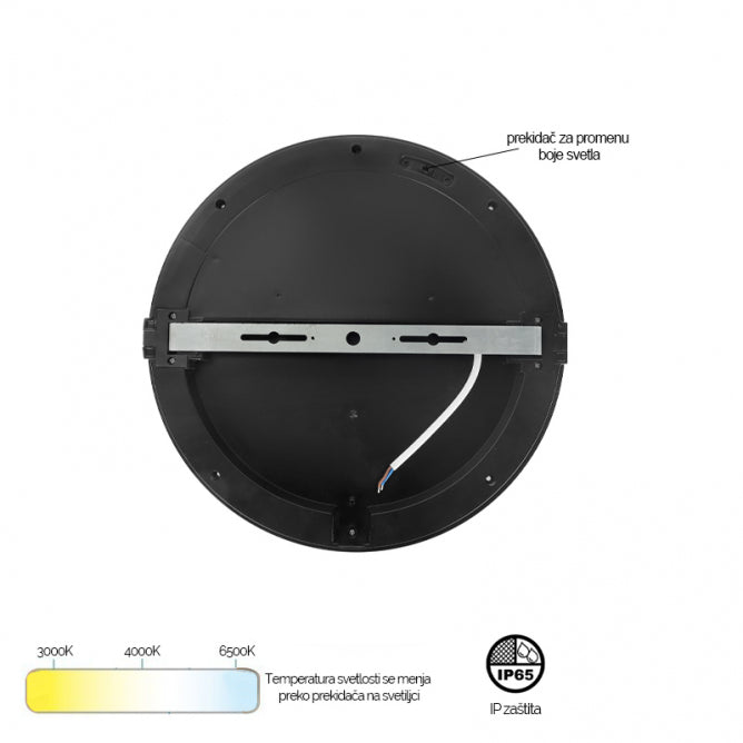LED PLAFONJERA X09 200 15W 3000/4000/6500K IP65 CRNA BB Link