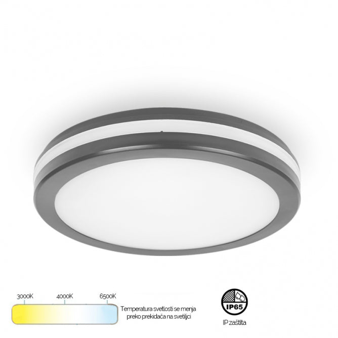 LED PLAFONJERA X09 300 24W 3000/4000/6500K IP65 ANTRACIT BB Link