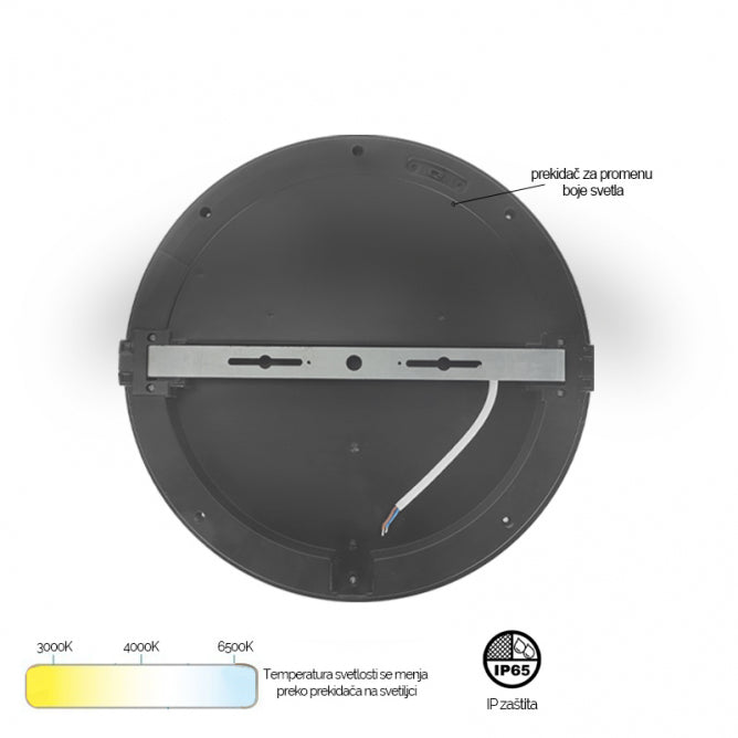 LED PLAFONJERA X09 300 24W 3000/4000/6500K IP65 ANTRACIT BB Link