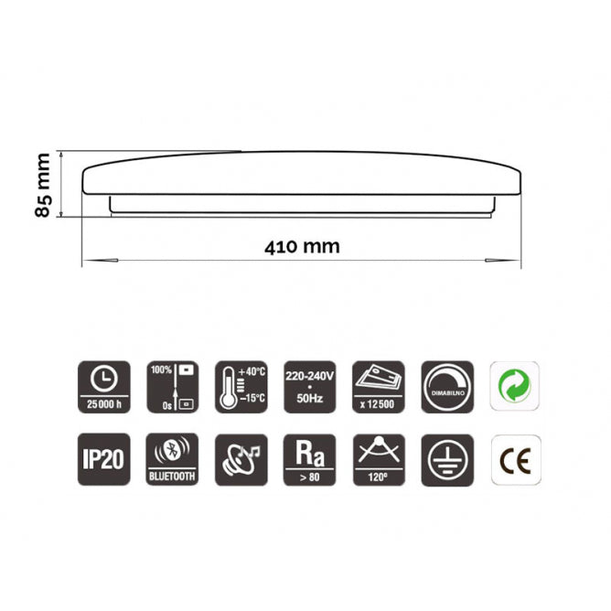 LED PLAFONJERA YL-CCT-010-24W RGB BLUETOOTH BB Link