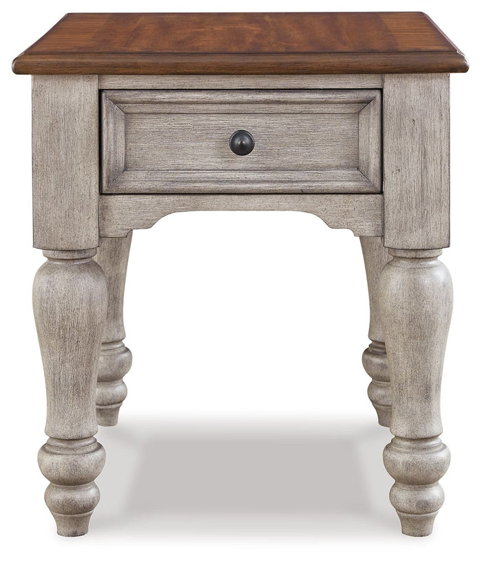 Lodenbay - Antique Gray / Brown - Rectangular End Table