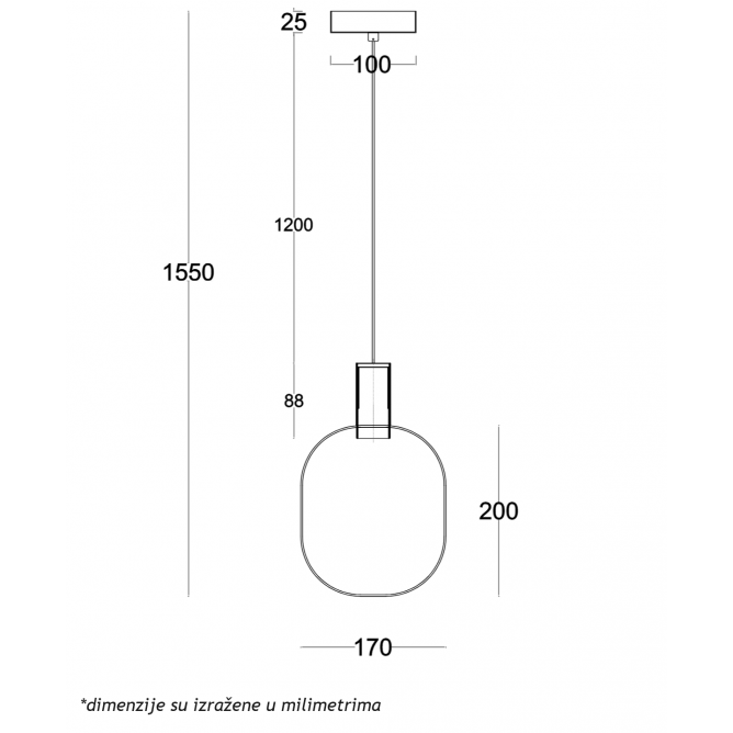 LUNA 273 VISILICA 5W 3000K MESING