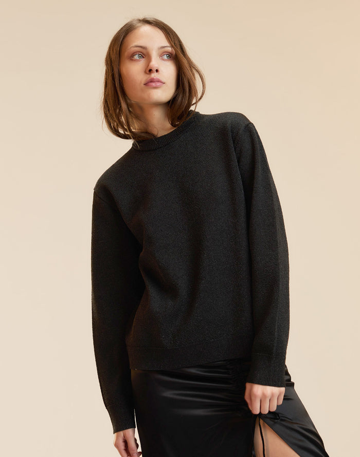 Metallic Knit Crewneck