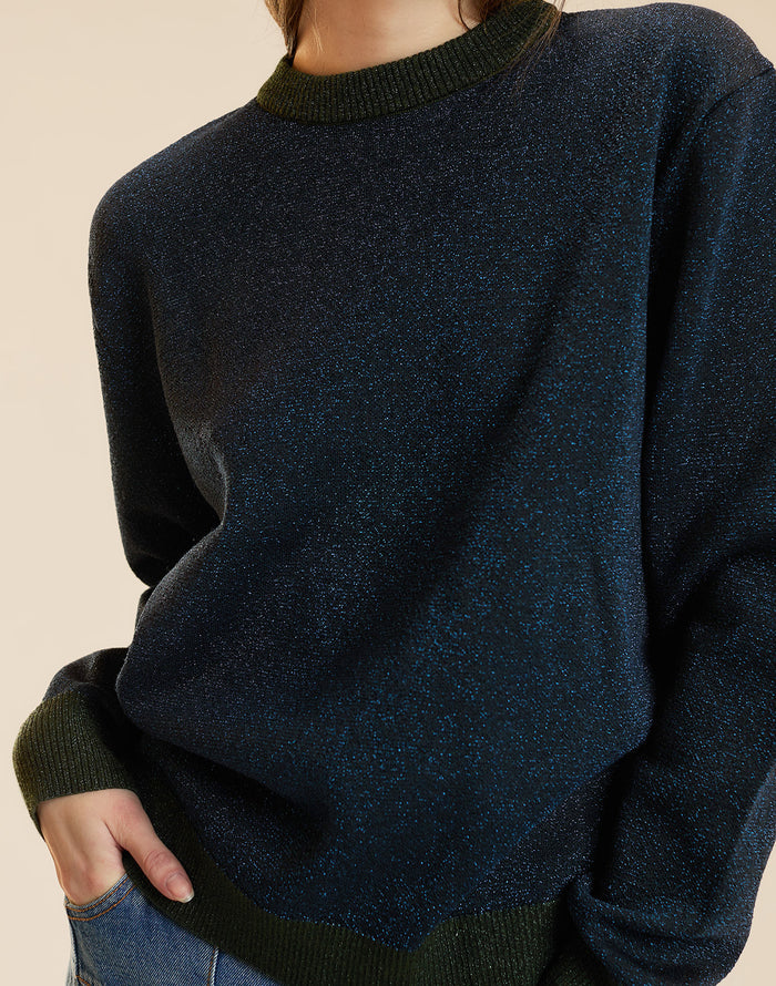 Metallic Knit Crewneck