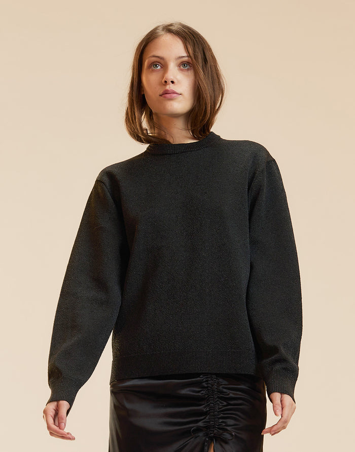 Metallic Knit Crewneck