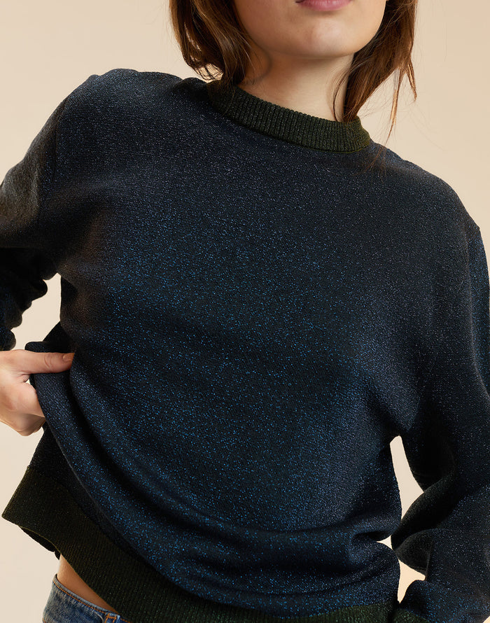 Metallic Knit Crewneck