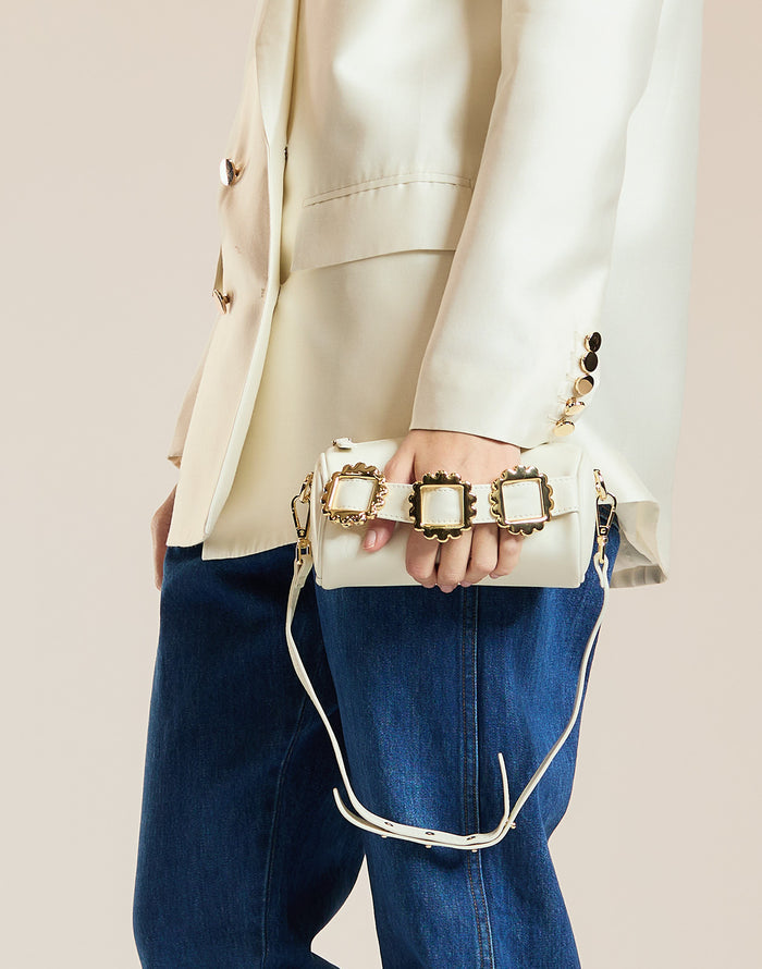 Ivory Buckle Mini Crossbody Bag