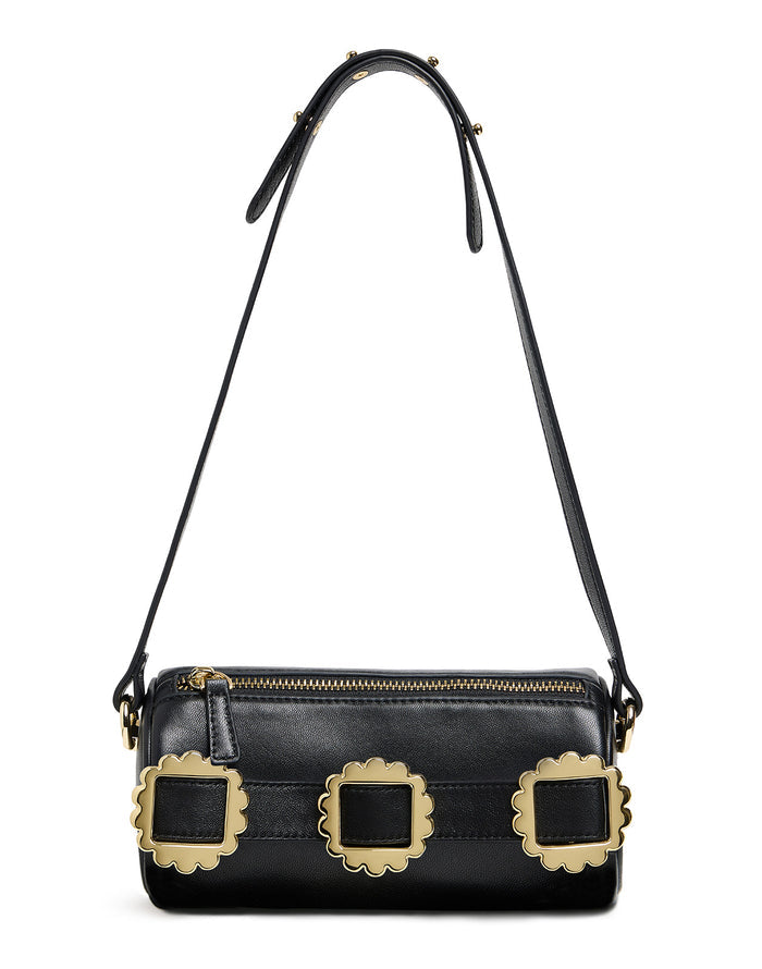 Mini Drum Shoulder Bag in Black