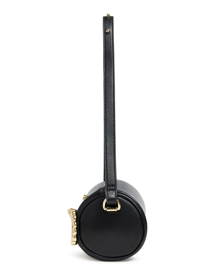 Mini Drum Shoulder Bag in Black