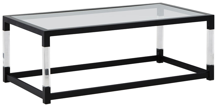 Nallynx - Metallic Gray - Rectangular Cocktail Table