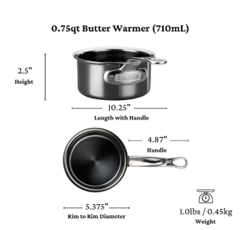 NanoBond Stainless Steel Butter Warmer-0.75 qt