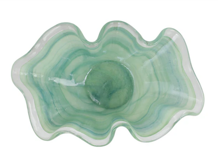 Onda Glass Green Bowl- VIETRI