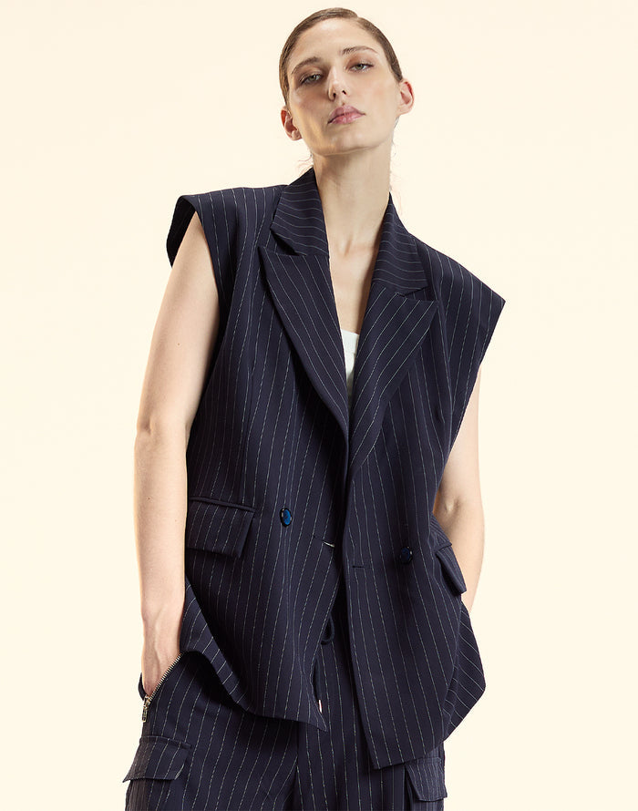 Cynthia Rowley Pinstripe Vest