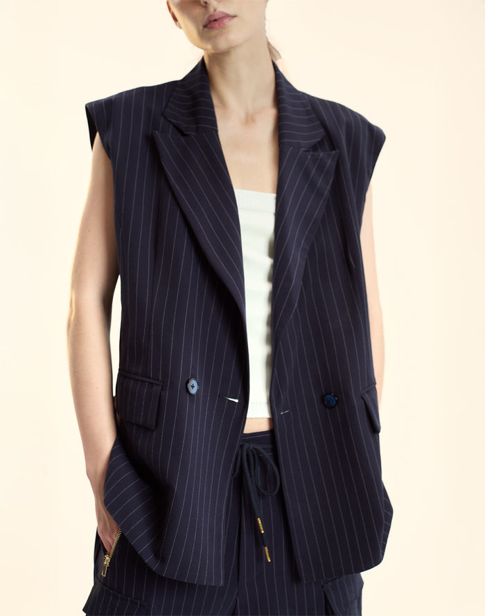 Cynthia Rowley Pinstripe Vest