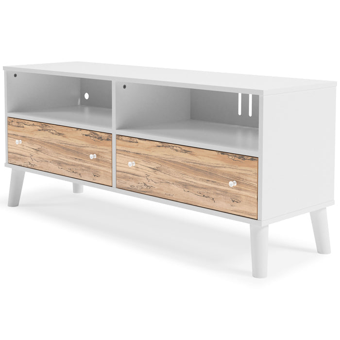 Piperton - White / Brown - Medium TV Stand