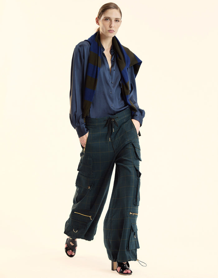Cynthia Rowley Plaid Cargo Pants