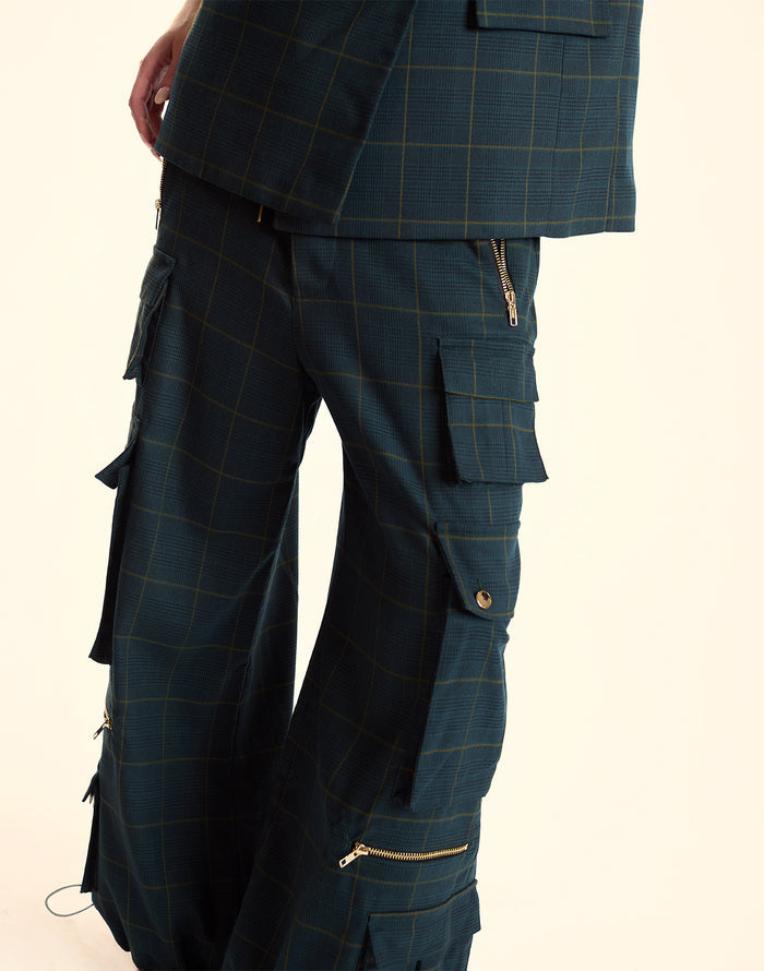 Cynthia Rowley Plaid Cargo Pants