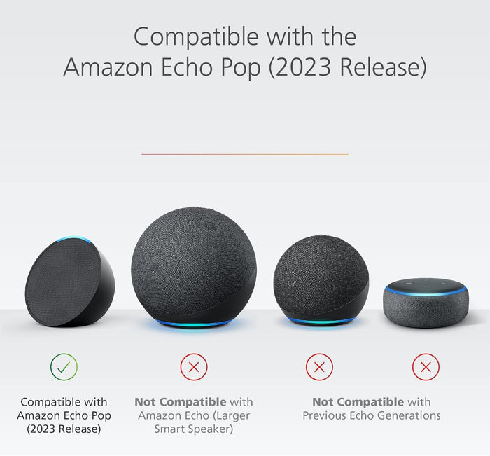 Portable Battery Base for Amazon Echo Pop - Glacier White