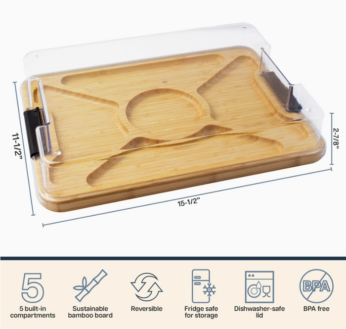 Rectangle Bamboo Covered Charcuterie Board