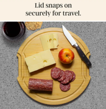Round Bamboo Charcuterie Board