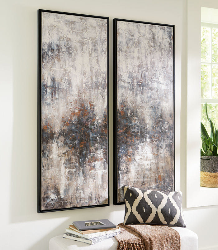 Sahriana - Brown / Beige - Wall Art Set (Set of 2)