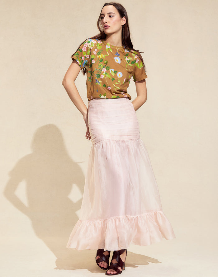 Serafina Silk Skirt in Pink