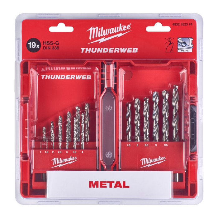 Set burgija za metal 1-10mm HSS-G 19kom Thunderweb 4932352374 Milwaukee