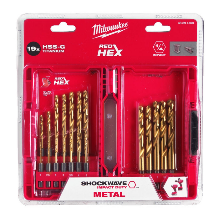Set udarnih burgija za metal 2-10mm HEX 19kom 48894760 Milwaukee