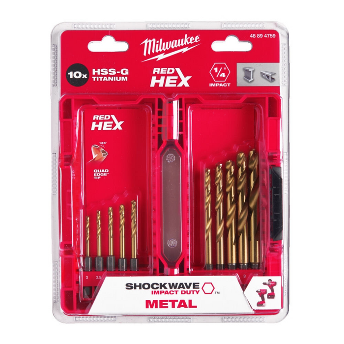 Set udarnih burgija za metal 3-10mm HEX 10kom 48894759 Milwaukee
