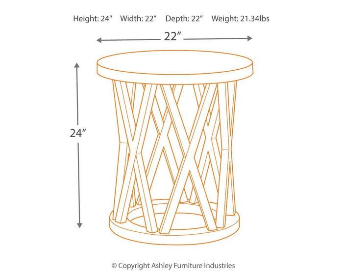 Sharzane - Grayish Brown - Round End Table