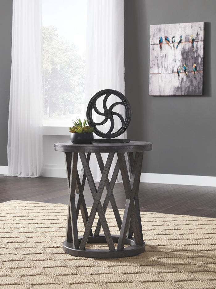Sharzane - Grayish Brown - Round End Table