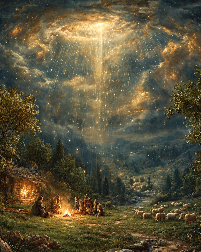 Shepherds Beneath the Heavens Catholic Art Print 3