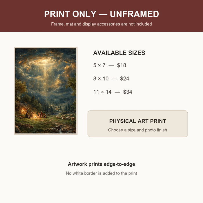 Shepherds Beneath the Heavens Catholic Art Print 5