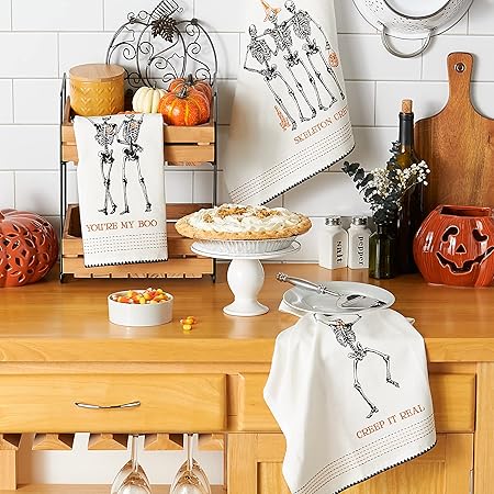 Skeleton Printed Dish Towel