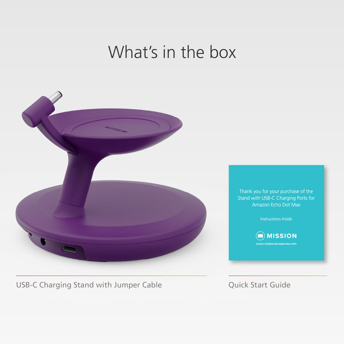 Stand with USB-C Charging Ports for Echo Dot Max - Amethyst