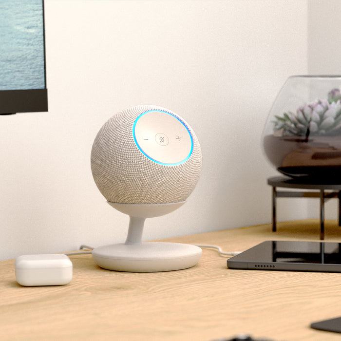 Stand with USB-C Charging Ports for Echo Dot Max - Glacier White