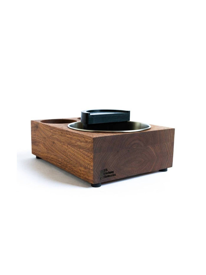 Photo of SAINT ANTHONY INDUSTRIES The Bloc Espresso Knock Box and Tamp Station ( Walnut ) [ Saint Anthony Industries ] [ Barista Tools ]
