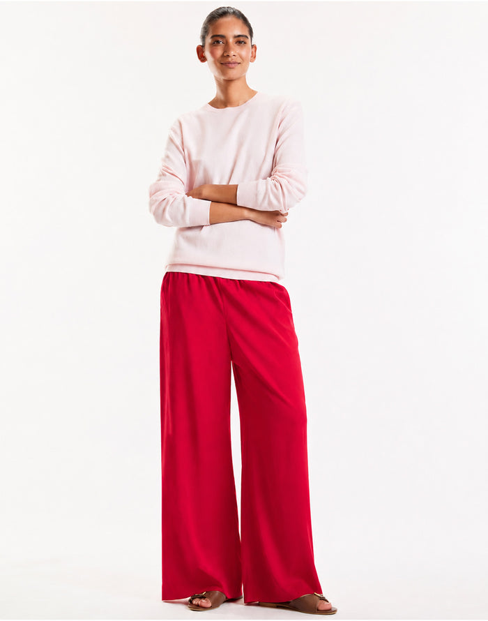 RED SATIN LOUNGE PANTS