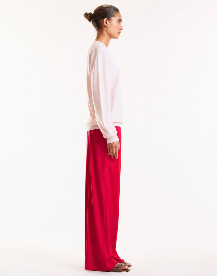RED SATIN LOUNGE PANTS