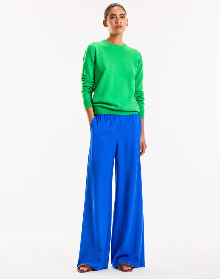 BLUE SATIN LOUNGE PANT