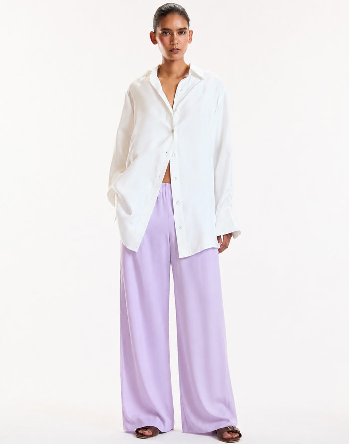LILAC SATIN LOUNGE PANTS